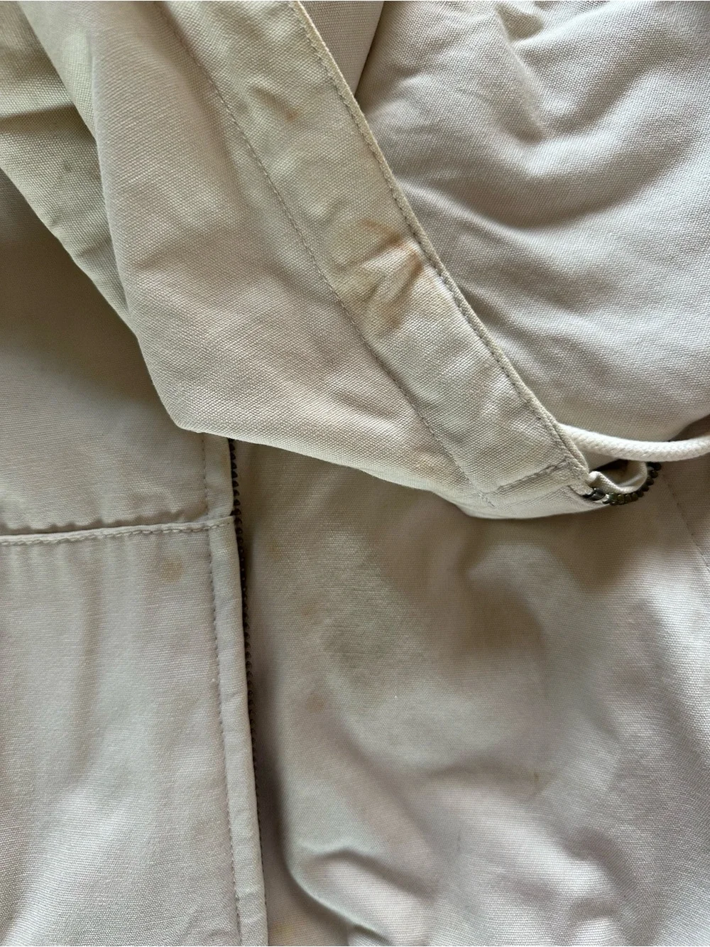 UNIQLO U fleece lined cream jacket with hood
